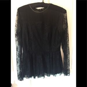 Zara Lace peplum Top M